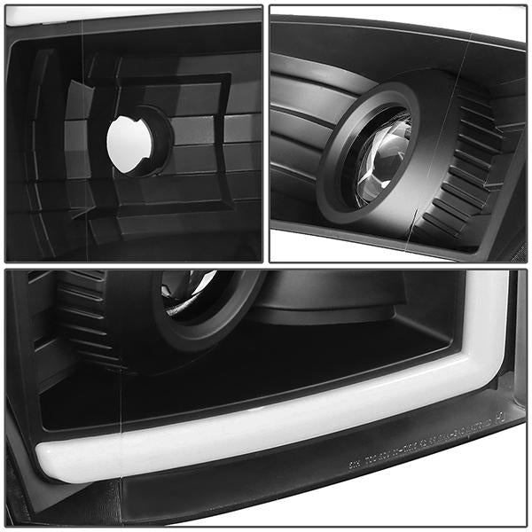 11-16 Ford F250 F350 Super Duty Headlights - 3D LED DRL - Clear Lens - Amber Corner - Projector - Pair - HL-HPL-LED-FSU13-BK-AM-T2 - 5