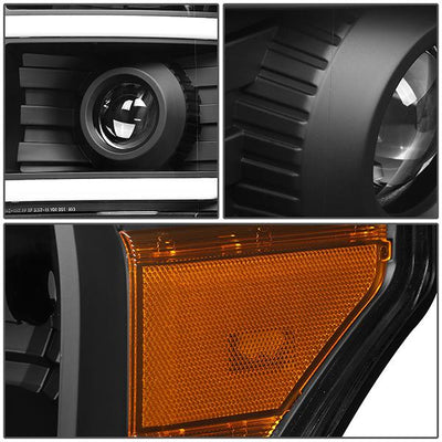 11-16 Ford F250 F350 Super Duty Headlights - 3D LED DRL - Clear Lens - Amber Corner - Projector - Pair - HL-HPL-LED-FSU13-BK-AM-T2 - 6