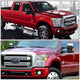 D-Motoring - Headlights - LED Halo Ring - Chrome Housing - Amber Corner - Projector - Plug-n-Play - Pair - Ford F-250 / 350 / 450 / 550 Super Duty - 7