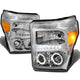 D-Motoring - Headlights - LED Halo Ring - Chrome Housing - Amber Corner - Projector - Plug-n-Play - Pair - Ford F-250 / 350 / 450 / 550 Super Duty - 1