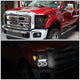 D-Motoring - Headlights - LED Halo Ring - Smoked Lens - Amber Corner - Projector - Plug-n-Play - Pair - Ford F-250 / 350 / 450 / 550 Super Duty - 6