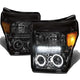 D-Motoring - Headlights - LED Halo Ring - Smoked Lens - Amber Corner - Projector - Plug-n-Play - Pair - Ford F-250 / 350 / 450 / 550 Super Duty - 1