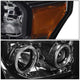 D-Motoring - Headlights - LED Halo Ring - Smoked Lens - Amber Corner - Projector - Plug-n-Play - Pair - Ford F-250 / 350 / 450 / 550 Super Duty - 3