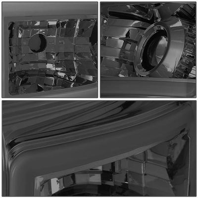 11-16 Ford F250 F350 Super Duty Headlights - 3D LED DRL - Smoked Lens - Amber Corner - Projector - Pair - HL-HPL-LED-FSU13-SM-AM-T2 - 5