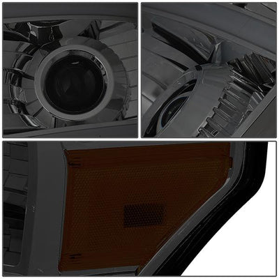 11-16 Ford F250 F350 Super Duty Headlights - 3D LED DRL - Smoked Lens - Amber Corner - Projector - Pair - HL-HPL-LED-FSU13-SM-AM-T2 - 6
