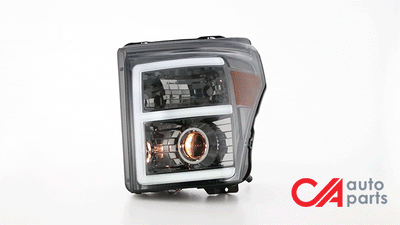 11-16-ford-f250-f350-super-duty-headlights-3d-led-drl-smoked-lens-amber-corner-projector-pair-hl-hpl-led-fsu13-sm-am-t2 - 3