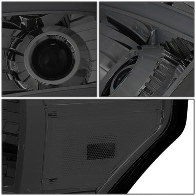 11-16 Ford F-250 F-350 F-450 F-550 Super Duty Headlights - LED E-Bar DRL - Front Bumper - Smoked Lens - Clear Corner - Projector - Pair - HL-HPL-LED-FSU13-SM-CL1-T2 - 6