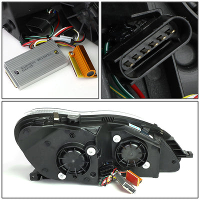 D-Motoring - Headlights - LED DRL+Signal - Black Housing - Clear Lens - Projector - Plug-n-Play - Pair - Mercedes S350 / S430 / S500 / S55 AMG / S600 / S65 AMG - 6