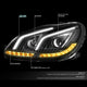 D-Motoring - Headlights - LED DRL+Signal - Black Housing - Clear Lens - Projector - Plug-n-Play - Pair - Mercedes S350 / S430 / S500 / S55 AMG / S600 / S65 AMG - 2