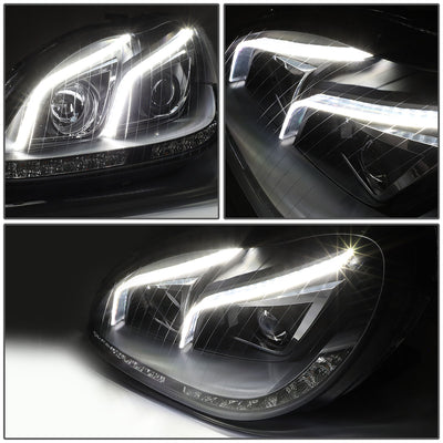 D-Motoring - Headlights - LED DRL+Signal - Black Housing - Clear Lens - Projector - Plug-n-Play - Pair - Mercedes S350 / S430 / S500 / S55 AMG / S600 / S65 AMG - 4