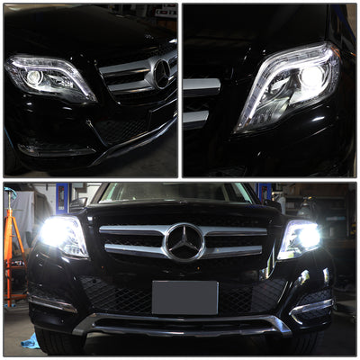D-Motoring - Headlights - LED DRL+Turn Signal - Black Housing - Projector - Plug-n-Play - Pair - Mercedes GLK250 / GLK280 / GLK300 / GLK350 - 7