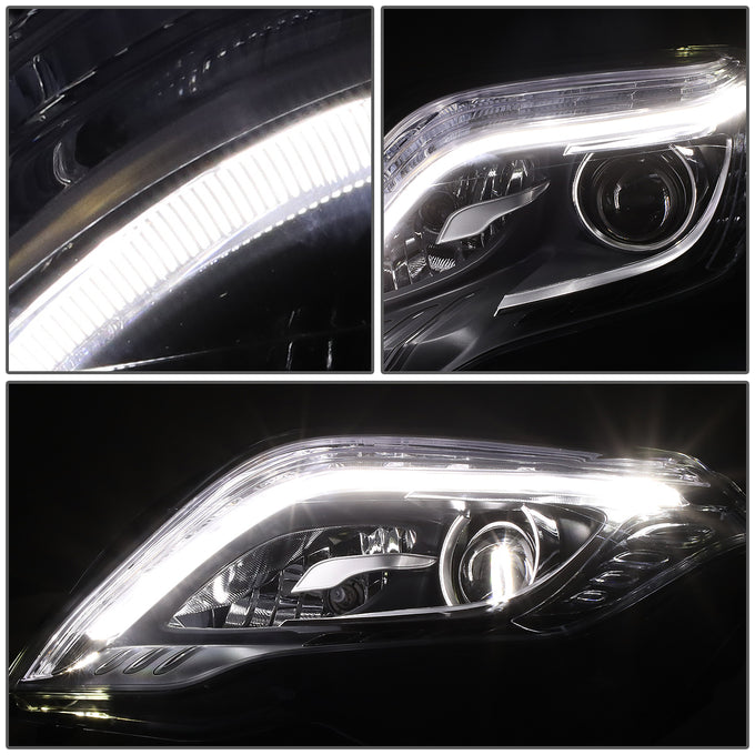D-Motoring - Headlights - LED DRL+Turn Signal - Black Housing - Projector - Plug-n-Play - Pair - Mercedes GLK250 / GLK280 / GLK300 / GLK350 - 3