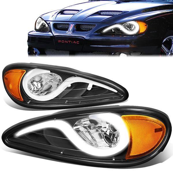 99-05-pontiac-grand-amheadlights-led-drl-black-housing-clear-lens-amber-corner-pair-hl-hpl-pgam99-bk-am - 1