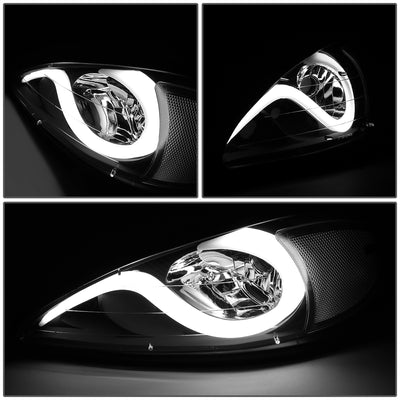 D-Motoring - 99-05 Pontiac Grand AmHeadlights - LED DRL - Smoked Housing - Smoked Lens - Clear Corner - Pair - 3