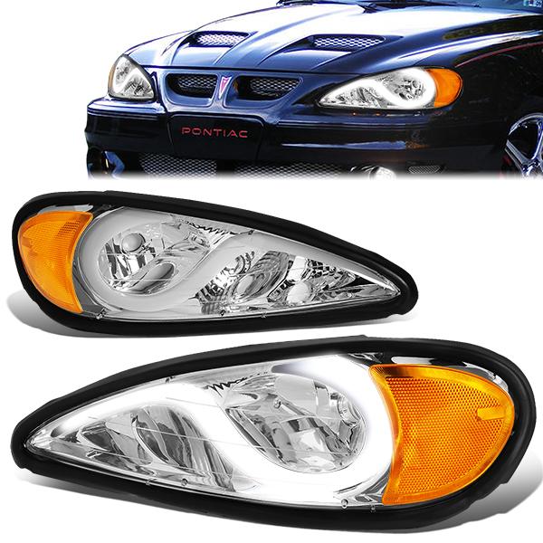 99-05-pontiac-grand-amheadlights-led-drl-chrome-housing-clear-lens-amber-corner-pair-hl-hpl-pgam99-ch-am - 1