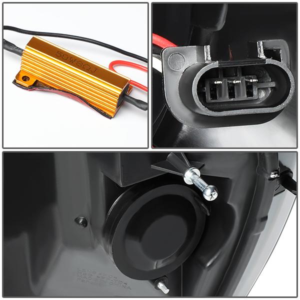 06-09 Ram Truck LED DRL+Sequential Signal Headlights - Clear Lens - Amber Corner - Pair - HL-HPL-RM06-G-BK-AM - 7