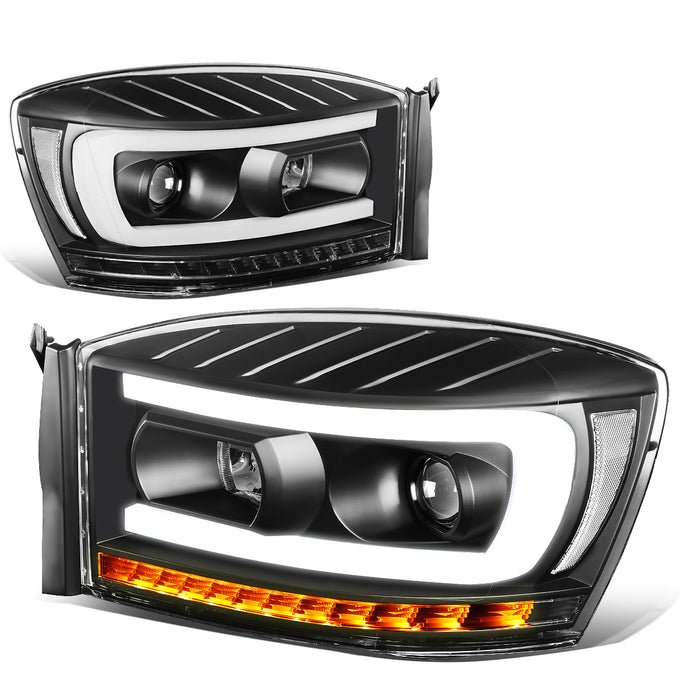 06-09-ram-truck-led-drl-sequential-turn-signal-headlights-clear-lens-clear-corner-pair-hl-hpl-rm06-g-bk-cl1 - 2