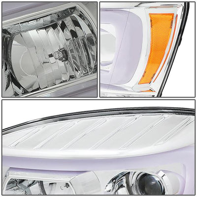 06-09 Ram Truck LED DRL+Sequential Turn Signal Headlights - Clear Lens - Amber Corner - Pair - HL-HPL-RM06-G-CH-AM - 6