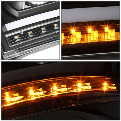 06-09 Ram Truck Dual LED DRL+Sequential Signal Projector Headlights - Clear Lens - Clear Corner - Pair - HL-HPL-RM06-G2-BK-CL1 - 5