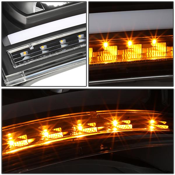06-09 Ram Truck Dual LED DRL+Sequential Signal Projector Headlights - Clear Lens - Clear Corner - Pair - HL-HPL-RM06-G2-BK-CL1 - 5