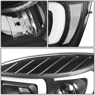06-09 Ram Truck Dual LED DRL+Sequential Signal Projector Headlights - Clear Lens - Clear Corner - Pair - HL-HPL-RM06-G2-BK-CL1 - 6