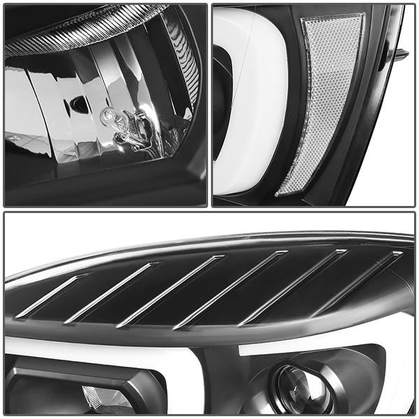06-09 Ram Truck Dual LED DRL+Sequential Signal Projector Headlights - Clear Lens - Clear Corner - Pair - HL-HPL-RM06-G2-BK-CL1 - 6