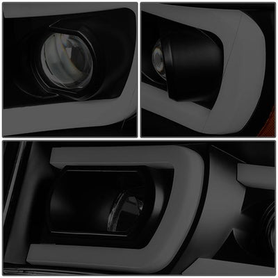 06-09 Ram Truck Dual LED DRL+Sequential Signal Headlights - Smoked Lens - Amber Corner - Pair - HL-HPL-RM06-G2-BK-SM-AM - 4