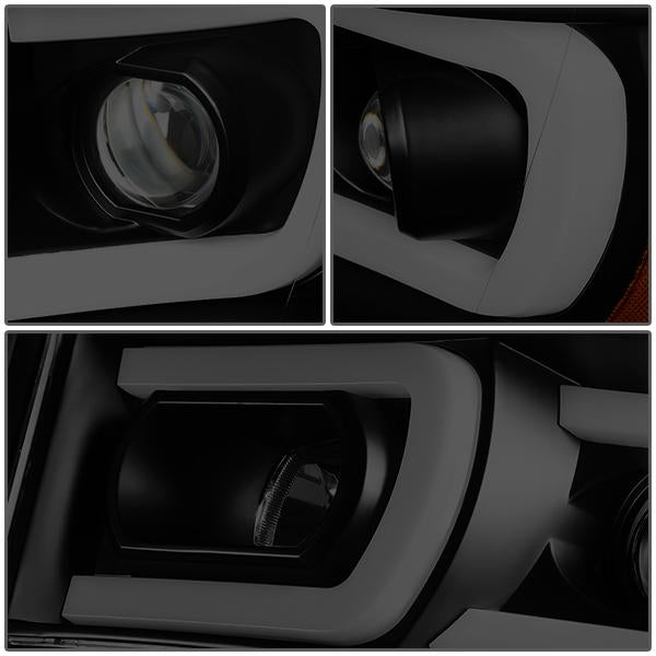 06-09 Ram Truck Dual LED DRL+Sequential Signal Headlights - Smoked Lens - Amber Corner - Pair - HL-HPL-RM06-G2-BK-SM-AM - 4