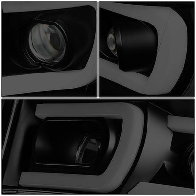 06-09 Ram Truck Dual LED DRL+Sequential Signal Headlights - Smoked Lens - Clear Corner - Pair - HL-HPL-RM06-G2-BK-SM-CL1 - 4