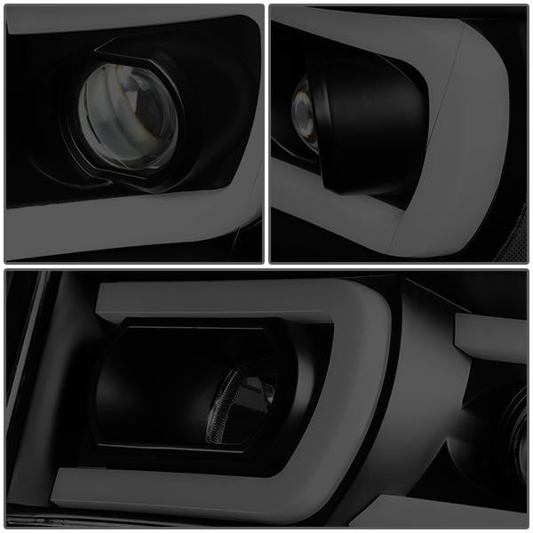 06-09 Ram Truck Dual LED DRL+Sequential Signal Headlights - Smoked Lens - Clear Corner - Pair - HL-HPL-RM06-G2-BK-SM-CL1 - 4