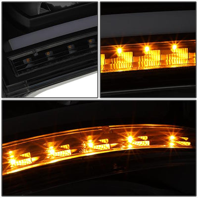 06-09 Ram Truck Dual LED DRL+Sequential Signal Headlights - Smoked Lens - Clear Corner - Pair - HL-HPL-RM06-G2-BK-SM-CL1 - 5