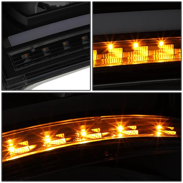 06-09 Ram Truck Dual LED DRL+Sequential Signal Headlights - Smoked Lens - Clear Corner - Pair - HL-HPL-RM06-G2-BK-SM-CL1 - 5