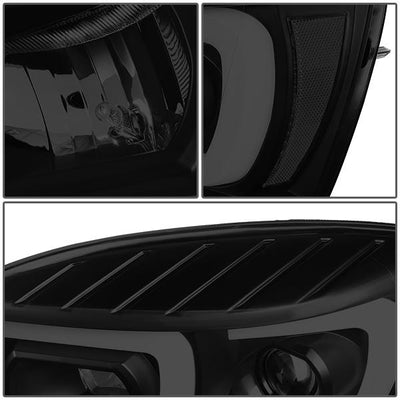 06-09 Ram Truck Dual LED DRL+Sequential Signal Headlights - Smoked Lens - Clear Corner - Pair - HL-HPL-RM06-G2-BK-SM-CL1 - 6