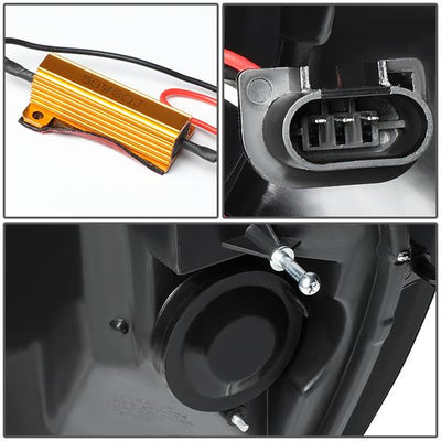 06-09 Ram Truck Dual LED DRL+Sequential Signal Headlights - Smoked Lens - Clear Corner - Pair - HL-HPL-RM06-G2-BK-SM-CL1 - 7