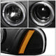 D-Motoring - Headlights - LED Halo Rings - Black Housing - Amber Corner - Projector - Plug-n-Play - Pair - GMC Sierra 1500(HD) / 2500(HD) / 3500(HD) / Sierra C3 / Yukon - 2