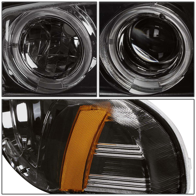 D-Motoring - Headlights - Smoked Lens - Amber Corner - Projector - Plug-n-Play - Pair - 99-06 Sierra / Yukon - 2
