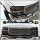 D-Motoring - Headlights - LED Halo Rings - Black Housing - Amber Corner - Projector - Plug-n-Play - Pair - GMC Sierra 1500(HD) / 2500(HD) / 3500(HD) / Sierra C3 / Yukon - 6