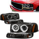99-06 Sierra Yukon Headlights - Smoked Housing - Amber Corner - Projector - Plug-n-Play - Pair