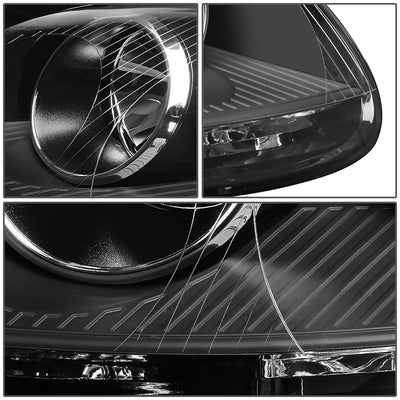 D-Motoring - Headlights - Black Housing - Projector - Plug-n-Play - Pair - Volkswagen Jetta / Rabbit / Golf / GTI / Bora - 3