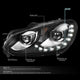 D-Motoring - Headlights - LED DRL - Black Housing - Projector - Plug-n-Play - Pair - Volkswagen Golf / GTI - 2