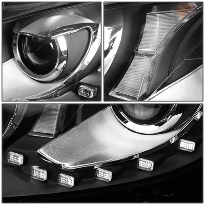 D-Motoring - Headlights - LED DRL - Black Housing - Projector - Plug-n-Play - Pair - Volkswagen Golf / GTI - 4