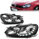 10-14 Volkswagen Golf GTI Headlights - LED DRL - Black Housing - Projector - Plug-n-Play - Pair