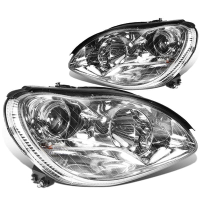 D-Motoring - Headlights - Chrome Housing - Projector - Plug-n-Play - Pair - Mercedes Benz S350 / S430 / S500 / S600 / S55 / S65 AMG - 1