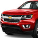 D-Motoring - Headlights - LED DRL U-Strip - Black Housing - Clear Lens - Amber Corner - Projector - Plug-n-Play - Pair - 15-17 Chevy Colorado - 4