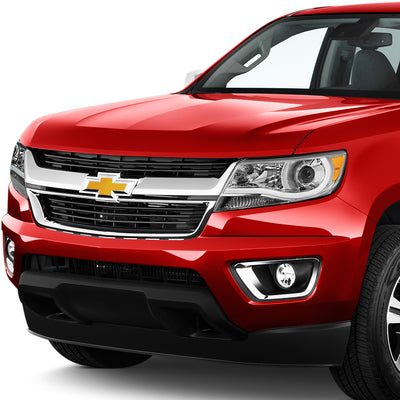 D-Motoring - Headlights - LED DRL U-Strip - Chrome Housing - Clear Lens - Amber Corner - Projector - Plug-n-Play - Pair - 15-17 Chevy Colorado - 4