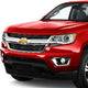 D-Motoring - Headlights - LED DRL U-Strip - Chrome Housing - Clear Lens - Amber Corner - Projector - Plug-n-Play - Pair - 15-17 Chevy Colorado - 4