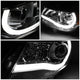 D-Motoring - Headlights - LED DRL U-Strip - Chrome Housing - Clear Lens - Amber Corner - Projector - Plug-n-Play - Pair - 15-17 Chevy Colorado - 2