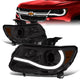 15-17 Chevy Colorado Headlights - LED DRL U-Strip - Smoked Housing - Smoked Lens - Amber Corner - Projector - Plug-n-Play - Pair