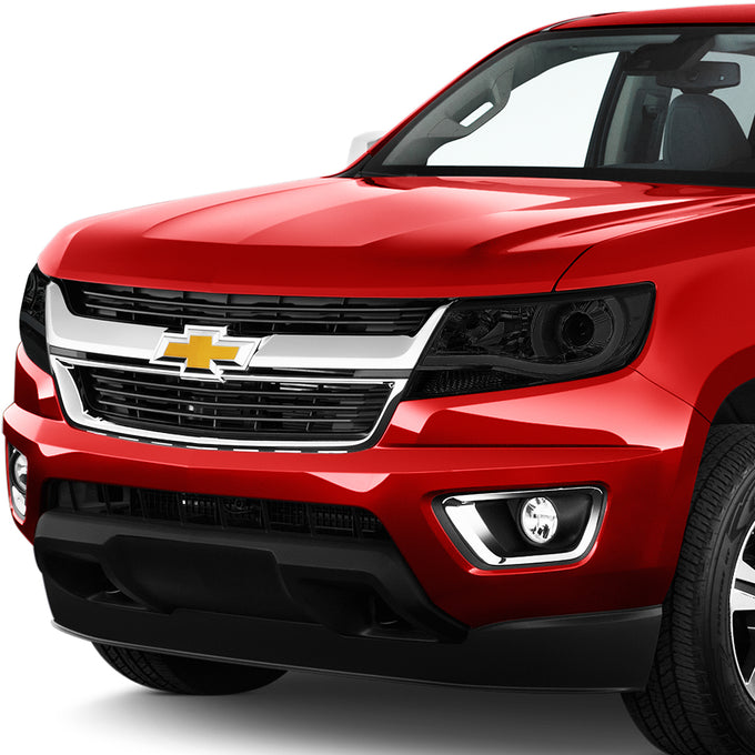 D-Motoring - Headlights - LED DRL U-Strip - Smoked Lens - Clear Corner - Projector - Plug-n-Play - Pair - 15-17 Chevy Colorado - 4