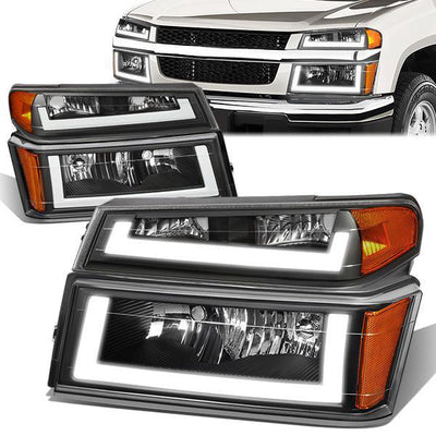 led-drl-04-12-colorado-canyon-headlights-bumper-lamps-black-housing-amber-corner-hl-lb-ccol044p-bk-am - 1